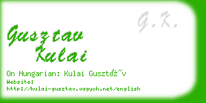 gusztav kulai business card